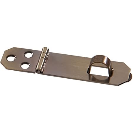 Solid brass decorative mini hasp with antique brass finish for securing doors or cabinets in hardware collections