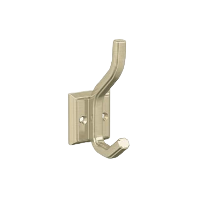 Golden champagne double prong decorative wall hook for bathroom and storage organization in home improvement collections under $50
