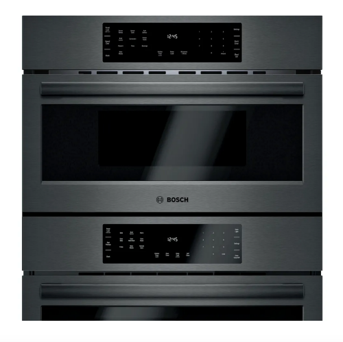 Black Bosch 800 Series combination oven with touch controls in wall ovens collection for kitchen appliances and home improvement