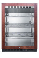 24-inch built-in beverage center with glass door, wood frame, and adjustable wire shelves in kitchen appliances collection