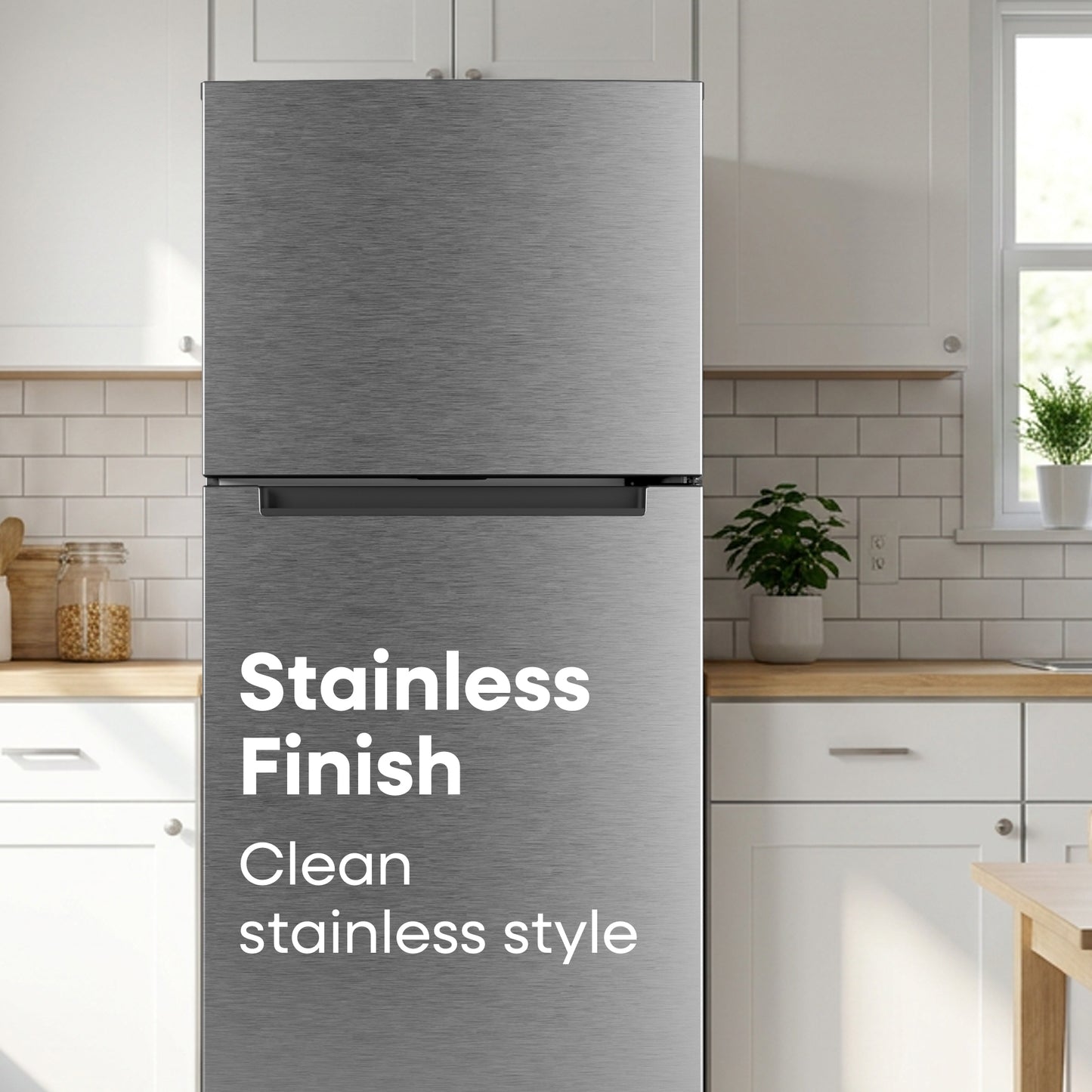 Element Electronics 17.6 cu. ft. Top Freezer Refrigerator, Ice Maker Ready - Stainless Look, ENERGY STAR (ENR18TFGCS)