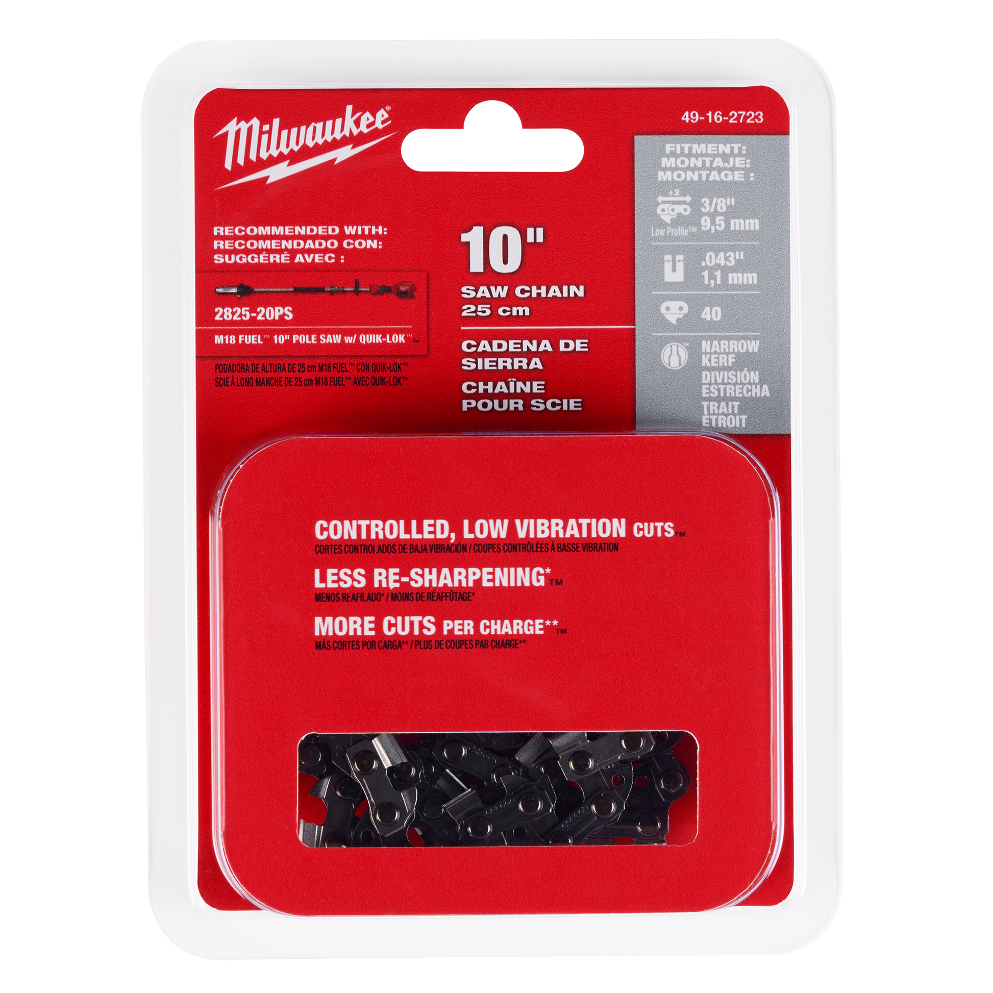 Replacement saw chain with low vibration design for efficient cutting in tools and home improvement projects