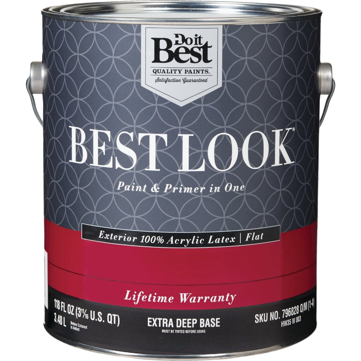 One gallon can of extra deep base exterior latex flat paint and primer in one for home improvement projects