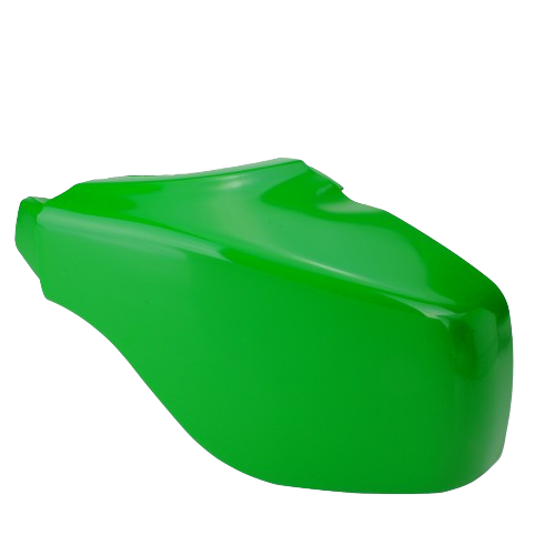 Bright green durable right front bumper designed for John Deere tractors in automotive and parts collections