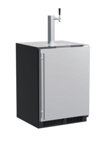24-inch stainless steel beer dispenser with solid reversible door in refrigerators and kitchen appliances collection