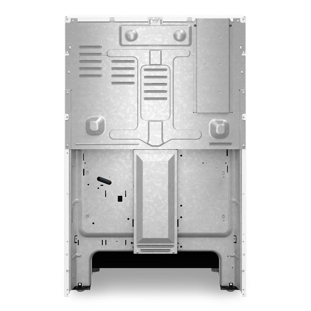 Rear view of 30-inch electric range showcasing metal back panel and ventilation components from Appliances collection