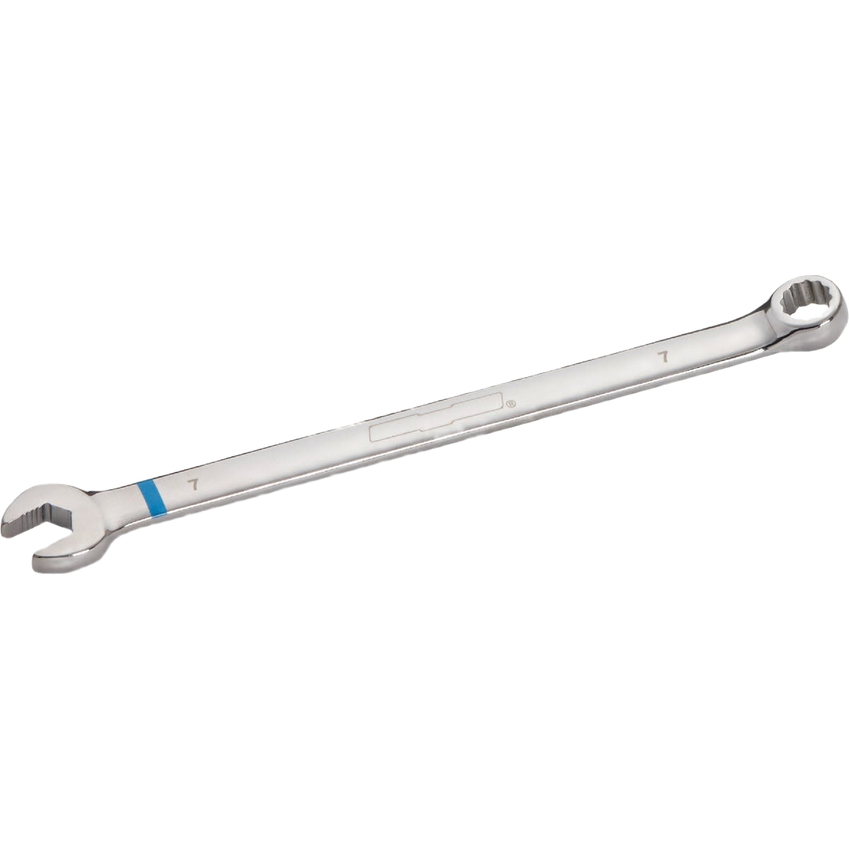 Chrome-finished 7mm 12-point combination wrench for precision home improvement and tool applications