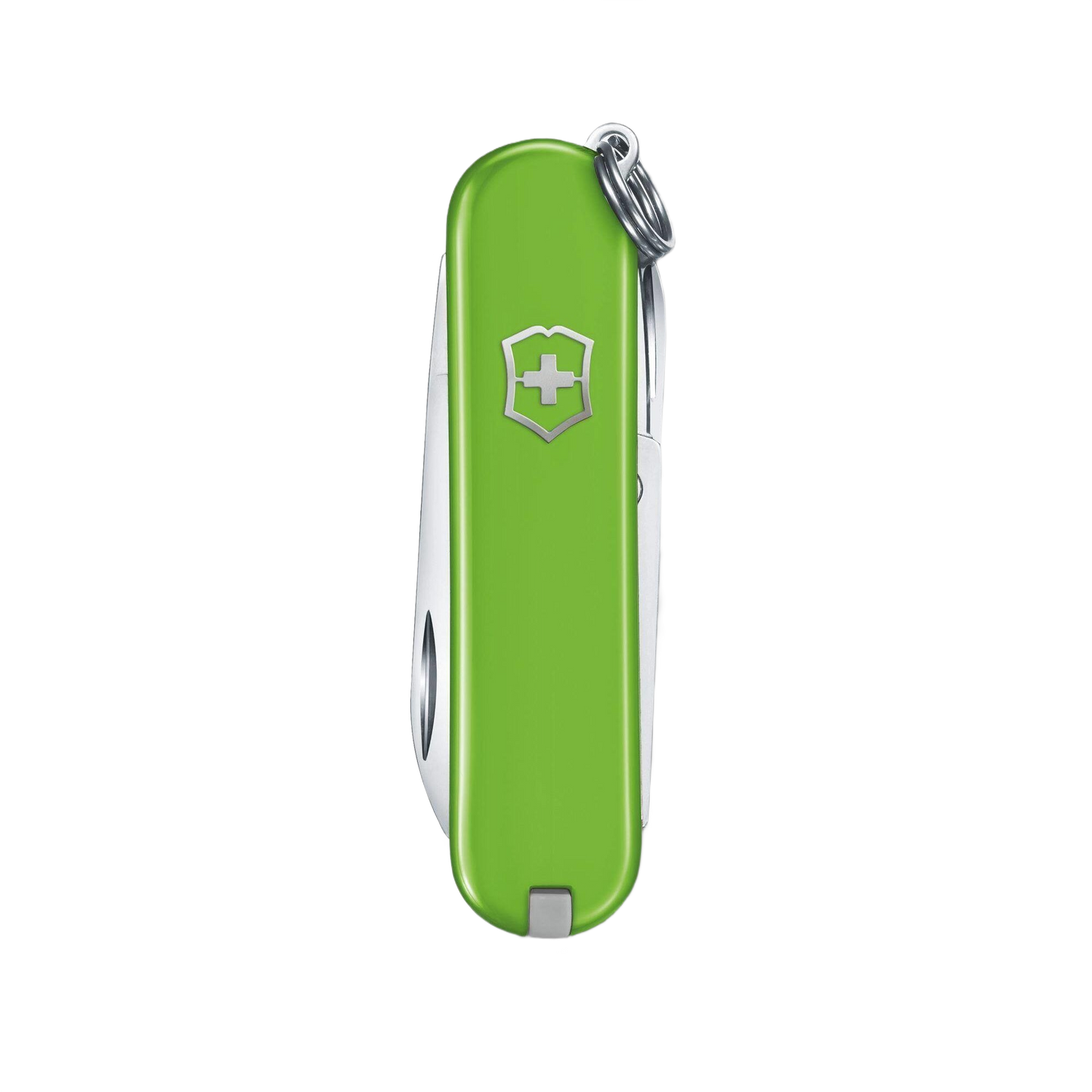 Compact Swiss Army multi-tool pocket knife in smashed avocado green for cutting and household tasks collections