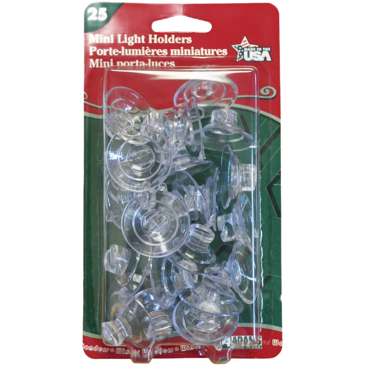 Pack of 25 clear mini suction cup light holders for Christmas decoration and home improvement projects under $25 collections