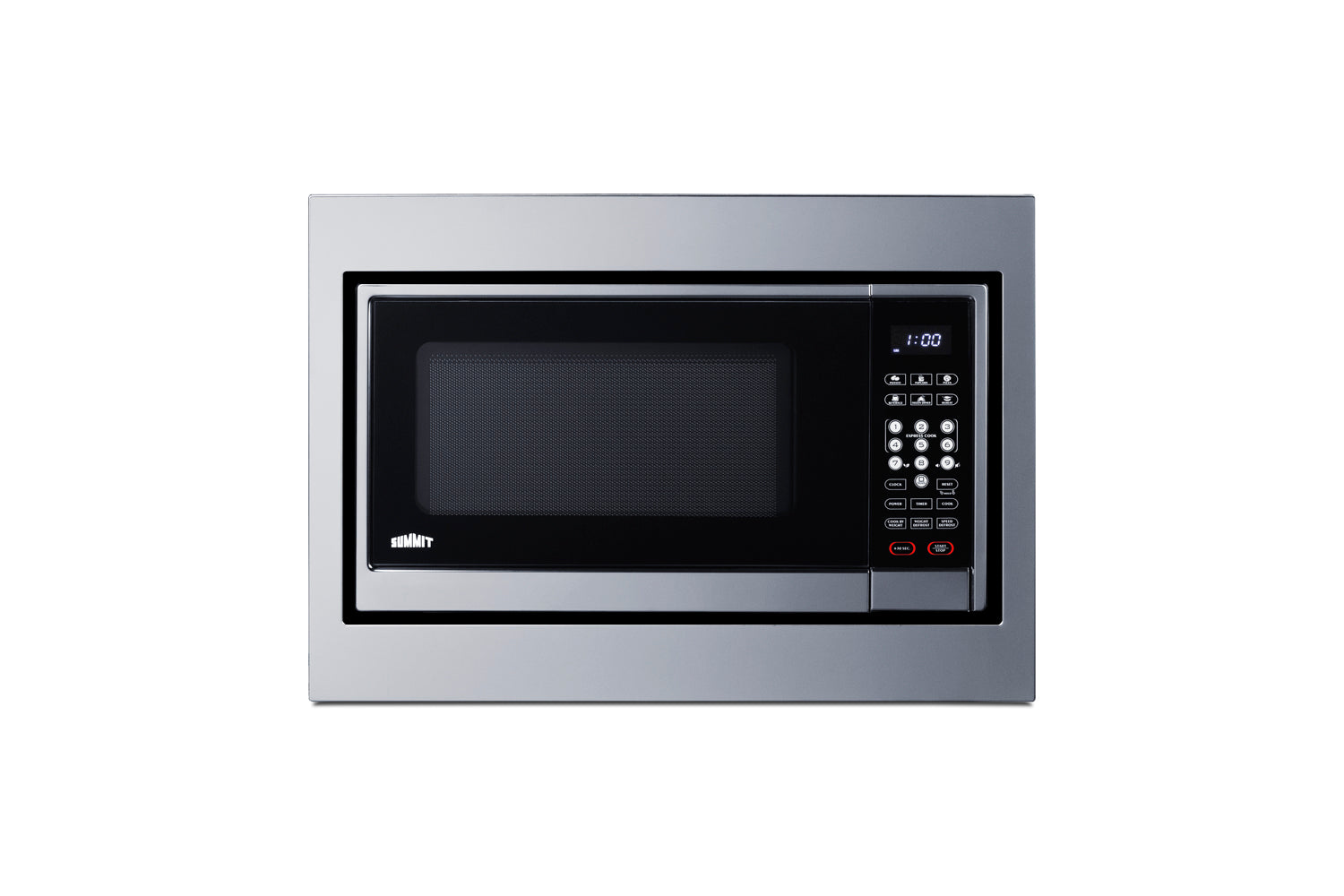 Built-in stainless steel microwave with digital keypad and display, designed for seamless kitchen installation from the Microwaves collection at Hartville Hardware.