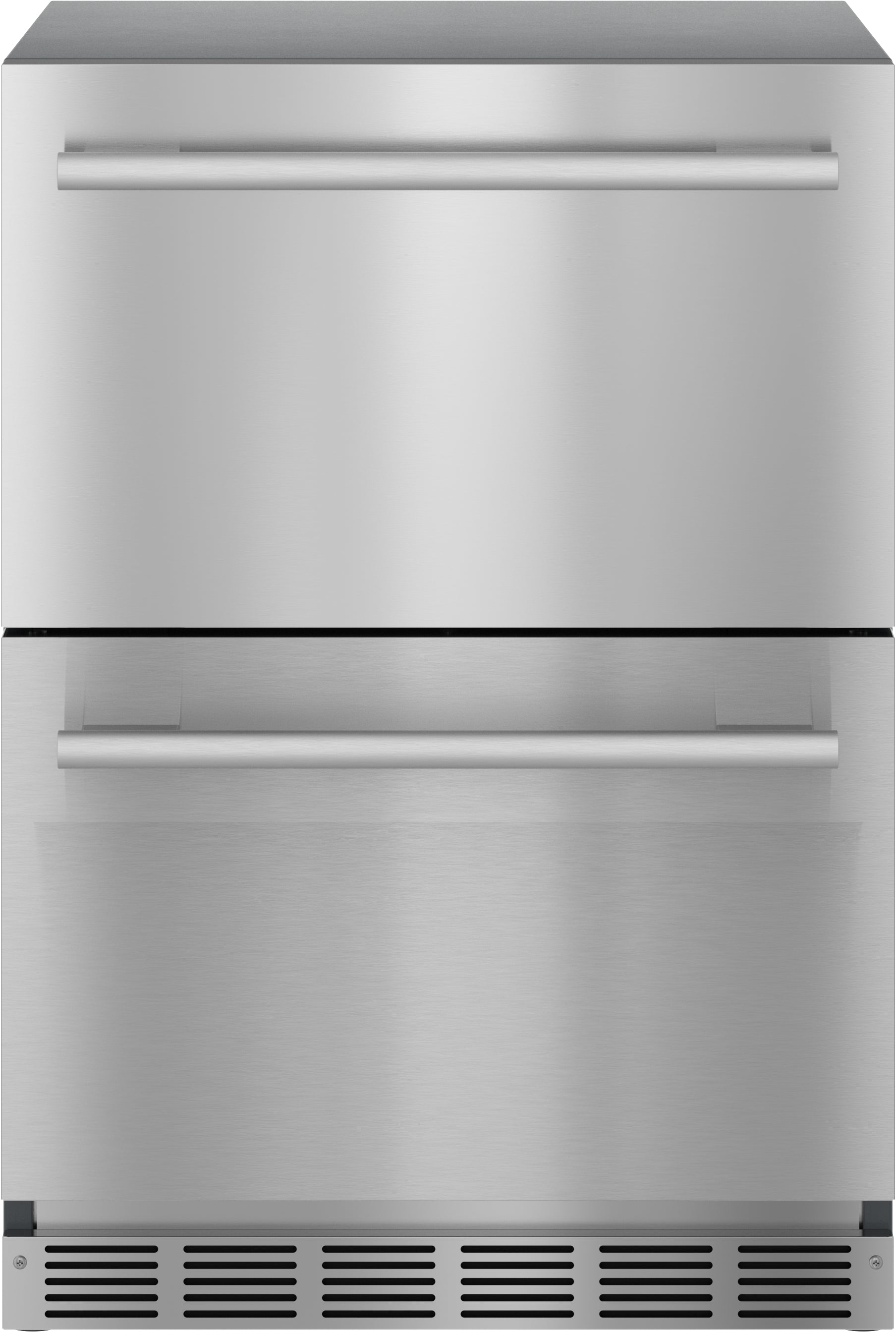 Stainless steel under counter double drawer refrigerator with sleek horizontal handles from Thermador Appliances collection at Hartville Hardware