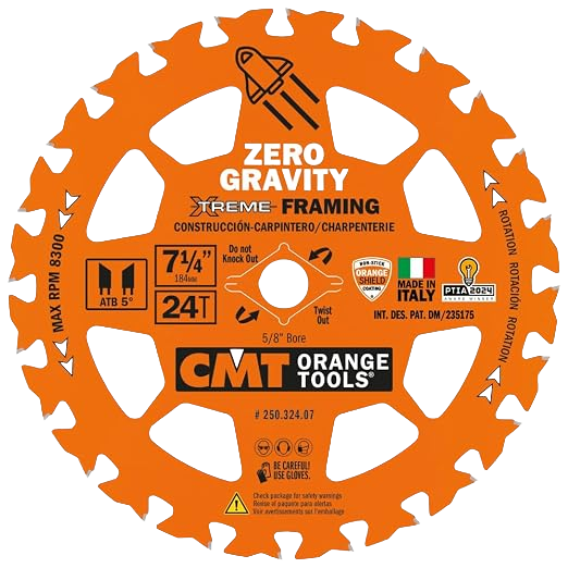 CMT Orange Tools 7-1/4" 24T Framing Zero Gravity Circular Saw Blade