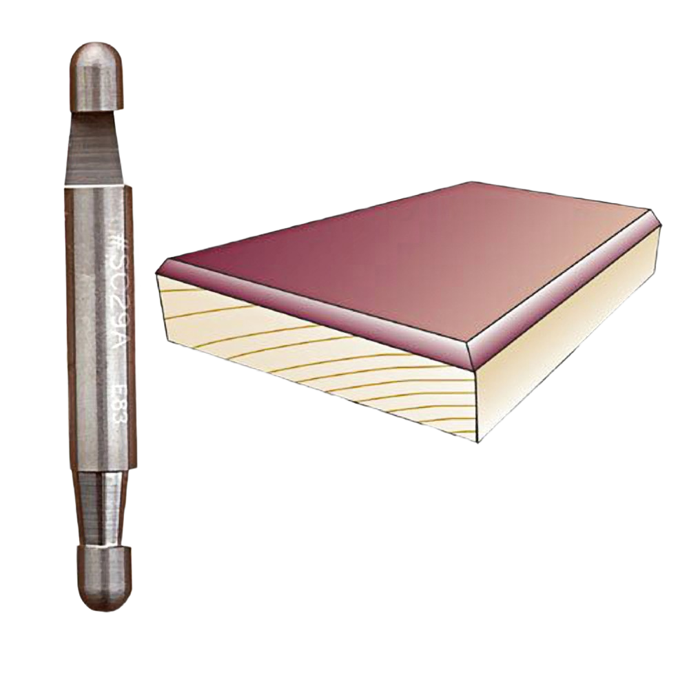 Carbide double-ended beveled trim bit for precise laminate edge trimming in tool accessories and home improvement collections