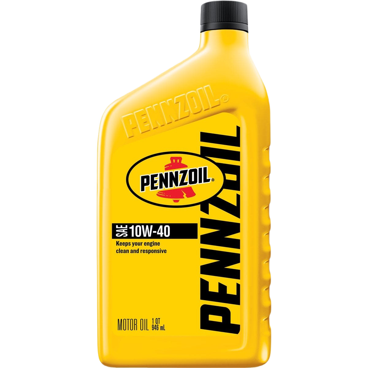 Yellow 1-quart bottle of multigrade 10W-40 motor oil for automotive use in lubricants and accessories collection