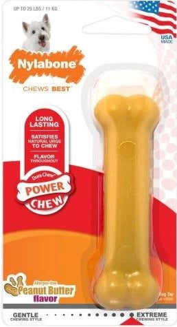 Durable peanut butter flavored chew bone for dogs, suitable for training and everyday use in pet supplies collection