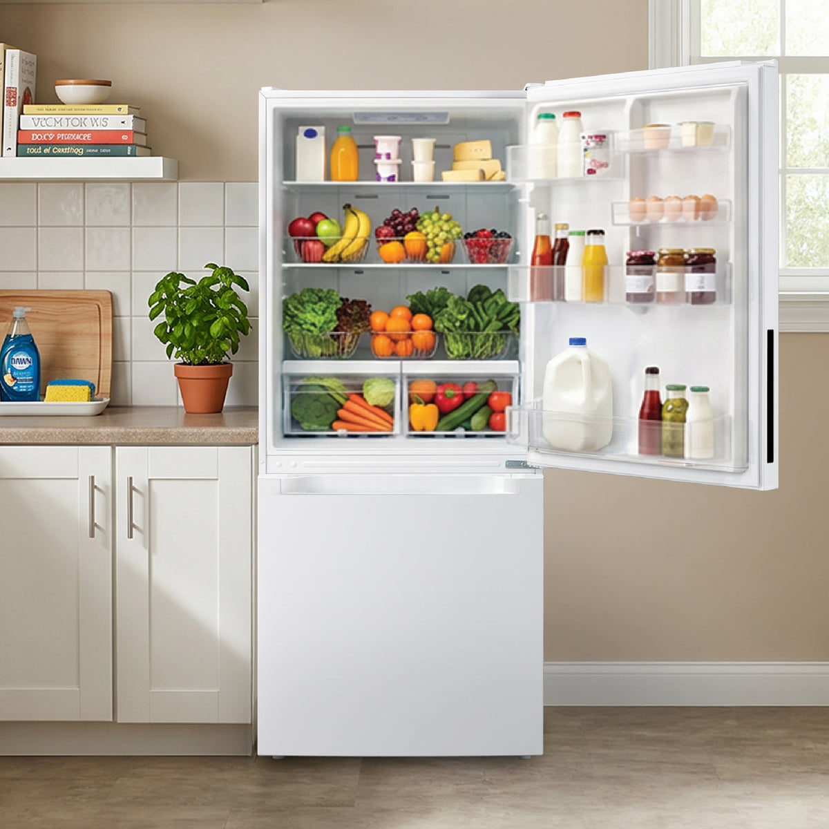 Element Electronics 18.7 cu. ft. Bottom Freezer Refrigerator - White, ENERGY STAR (ERBM19CBW)