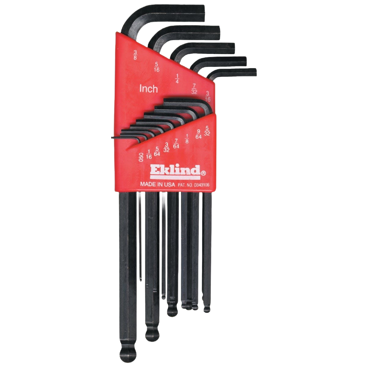 Set of 13 black ball-end hex keys in a red holder for tool accessories and home improvement use under $50 collections