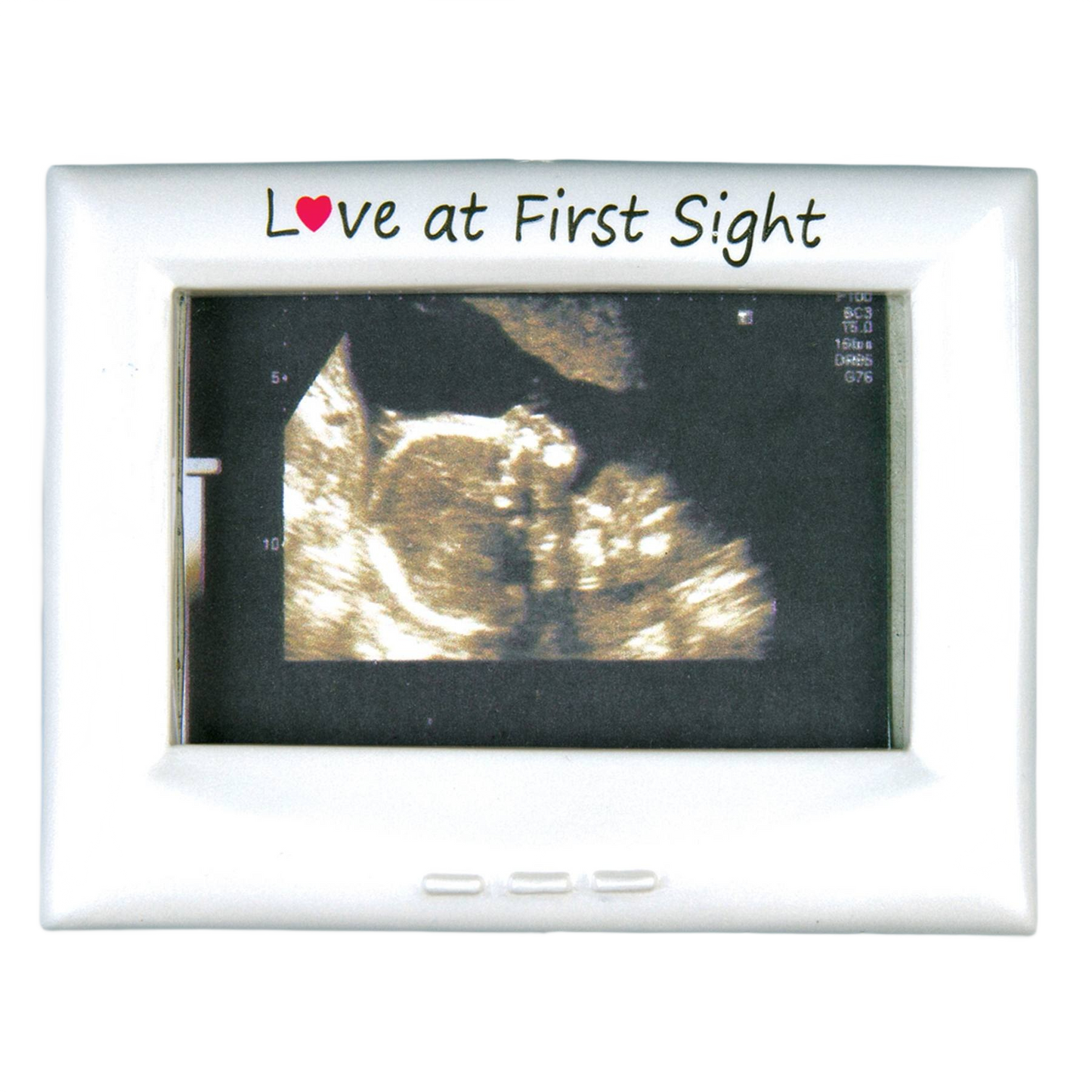 White ultrasound frame ornament with "Love at First Sight" text for Christmas Ornaments & Tree Decorations under $50 collection