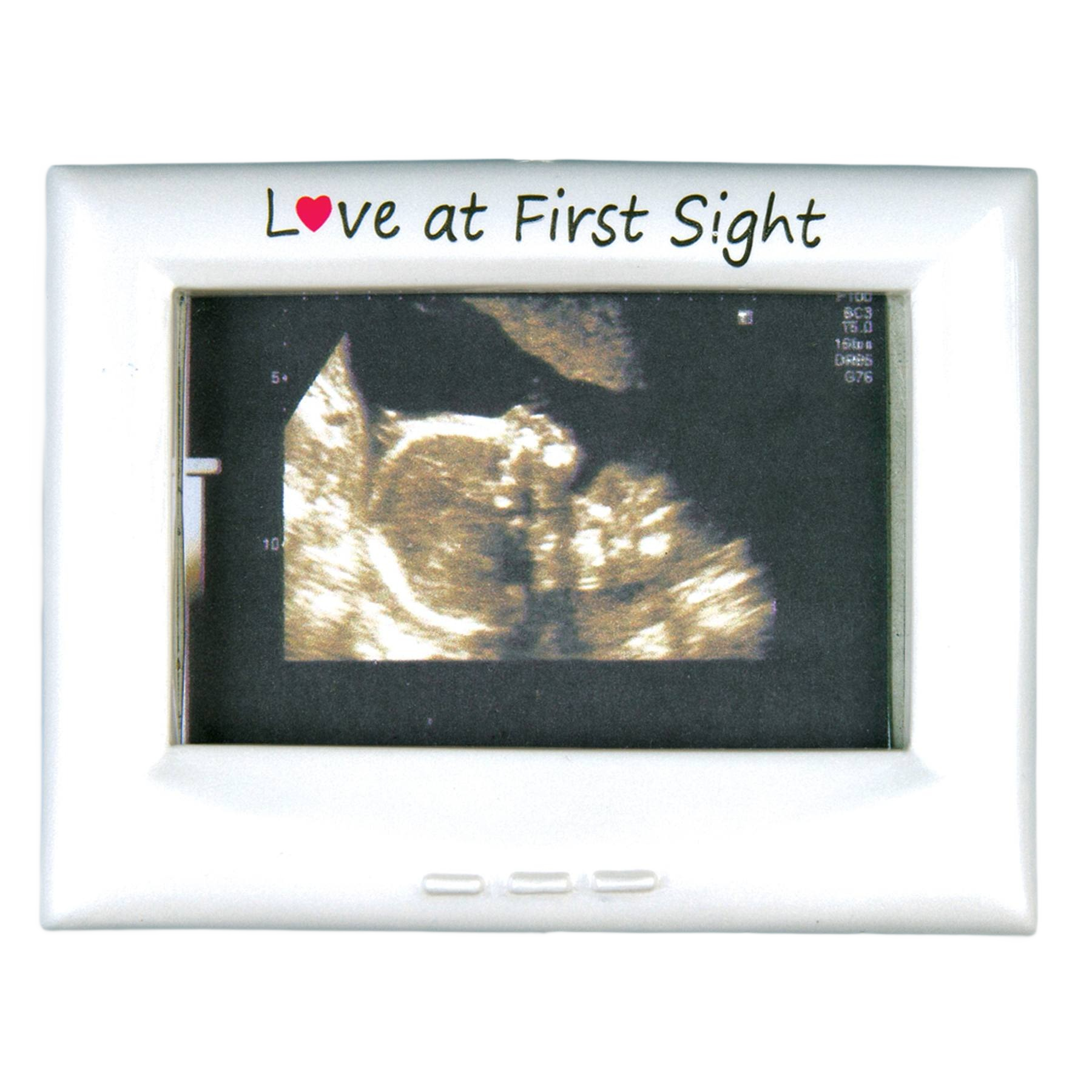 White ultrasound frame ornament with "Love at First Sight" text for Christmas Ornaments & Tree Decorations under $50 collection