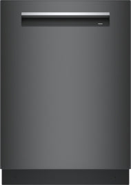 Brushed black steel dishwasher front panel with sleek handle, part of Bosch dishwashers in Kitchen & Kitchenware collection