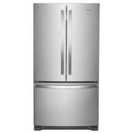Whirlpool stainless steel 36-inch counter-depth French door refrigerator with bottom freezer in kitchen appliances collection