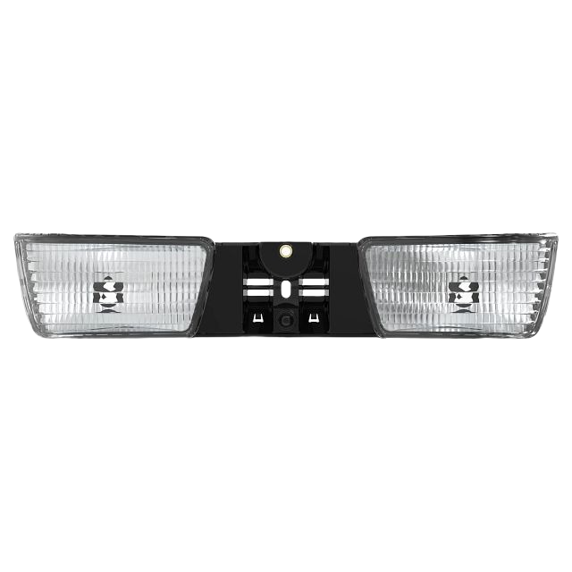 Dual clear lens front headlight housing with black frame for John Deere vehicle parts and automotive accessories collections