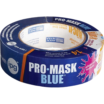 Blue masking tape roll with gentle hold adhesive for delicate surfaces in paint and supplies collections under $50