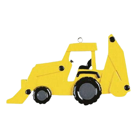 Bright yellow bulldozer ornament with black and gray details for Christmas Ornaments & Tree Decorations under $50 collection