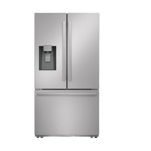 Stainless steel French door refrigerator with water dispenser and bottom freezer from Refrigerators collection