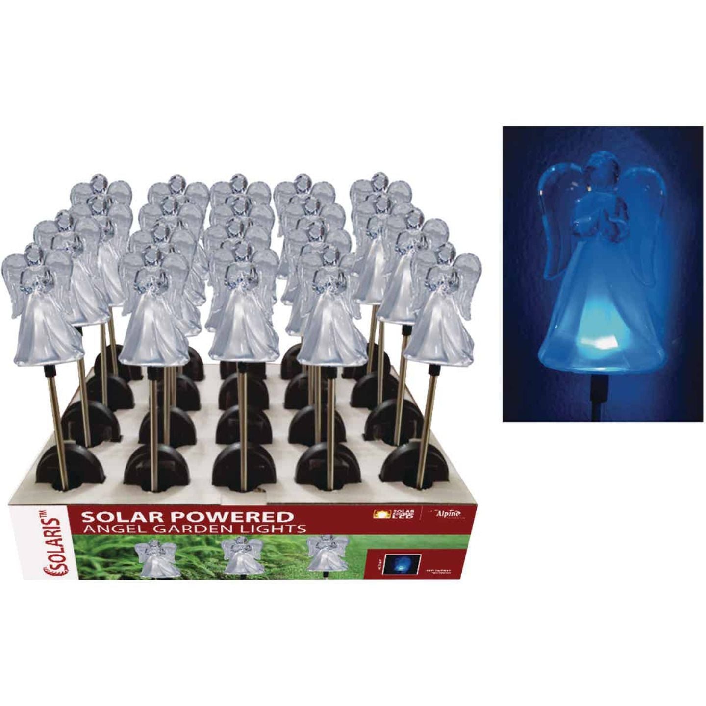 Solar-powered acrylic angel garden lights with LED illumination for outdoor lighting in home improvement collections under $50