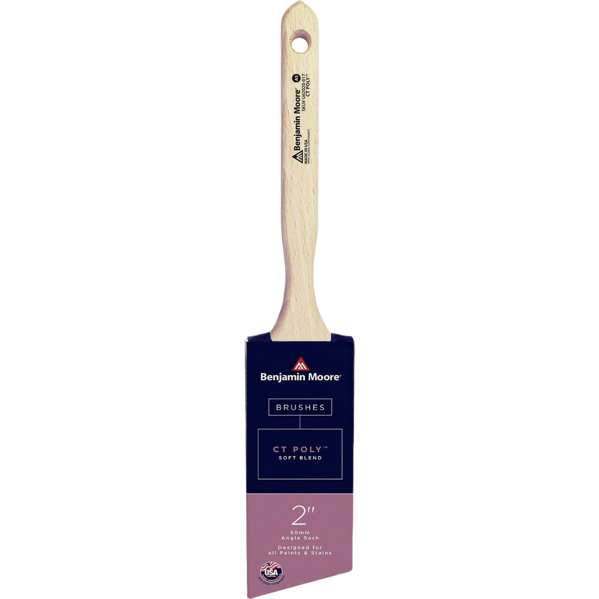 2-inch angled sash paintbrush with wooden handle designed for precise trim painting in home improvement projects