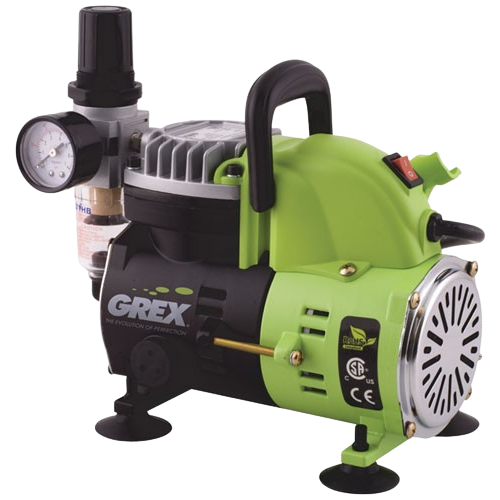 Grex AC1810-A 1/8 HP Portable Piston Compressor in green and black for home improvement and tools use