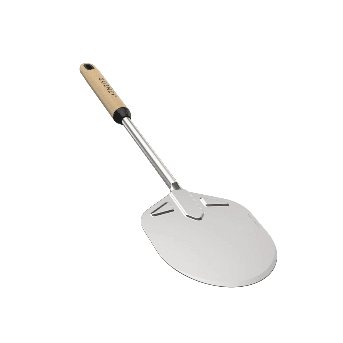 Durable stainless steel pizza turning peel with wooden handle for grilling tools and outdoor living collections