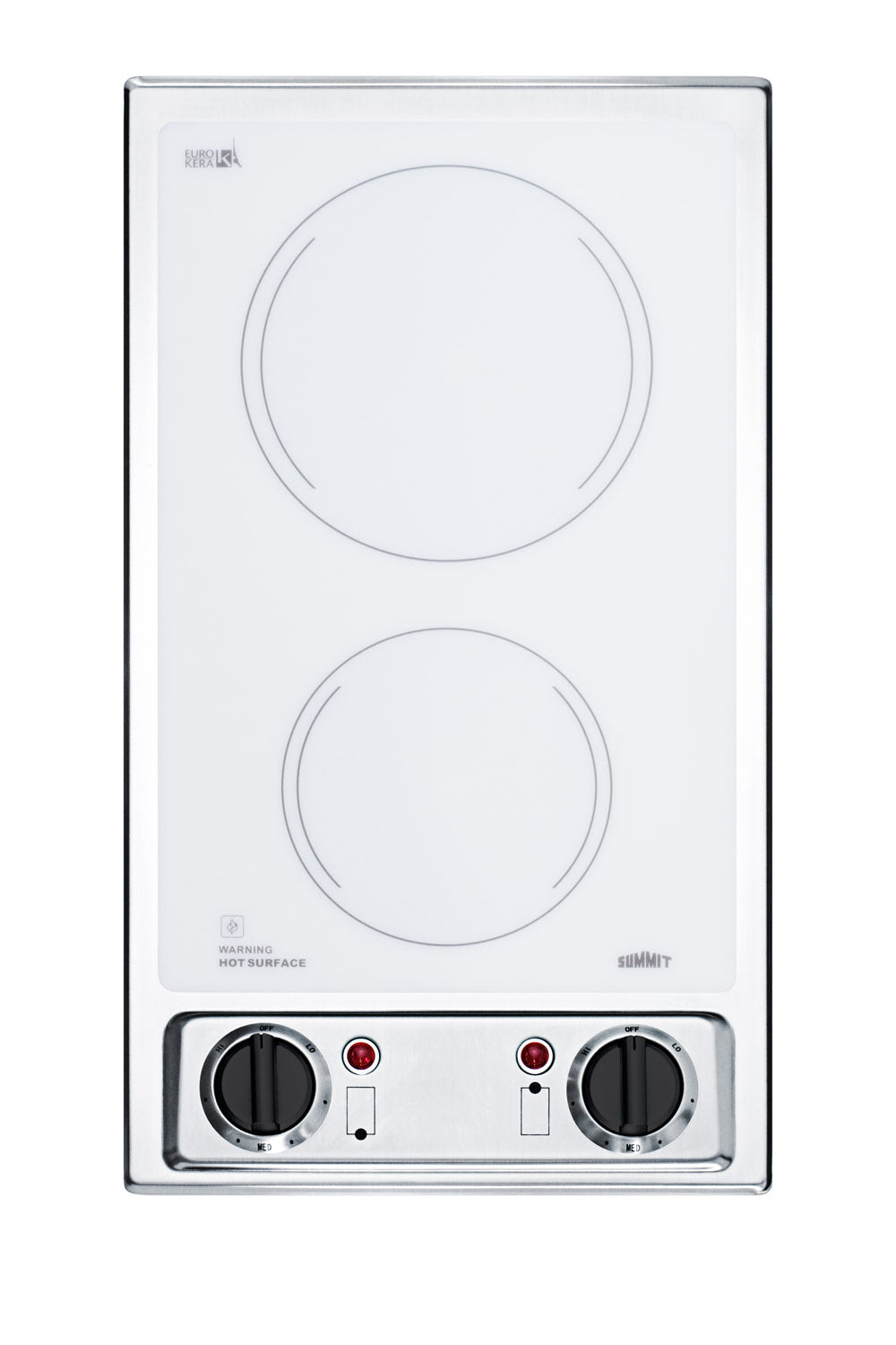 12" Wide 115V 2-Burner Radiant Cooktop