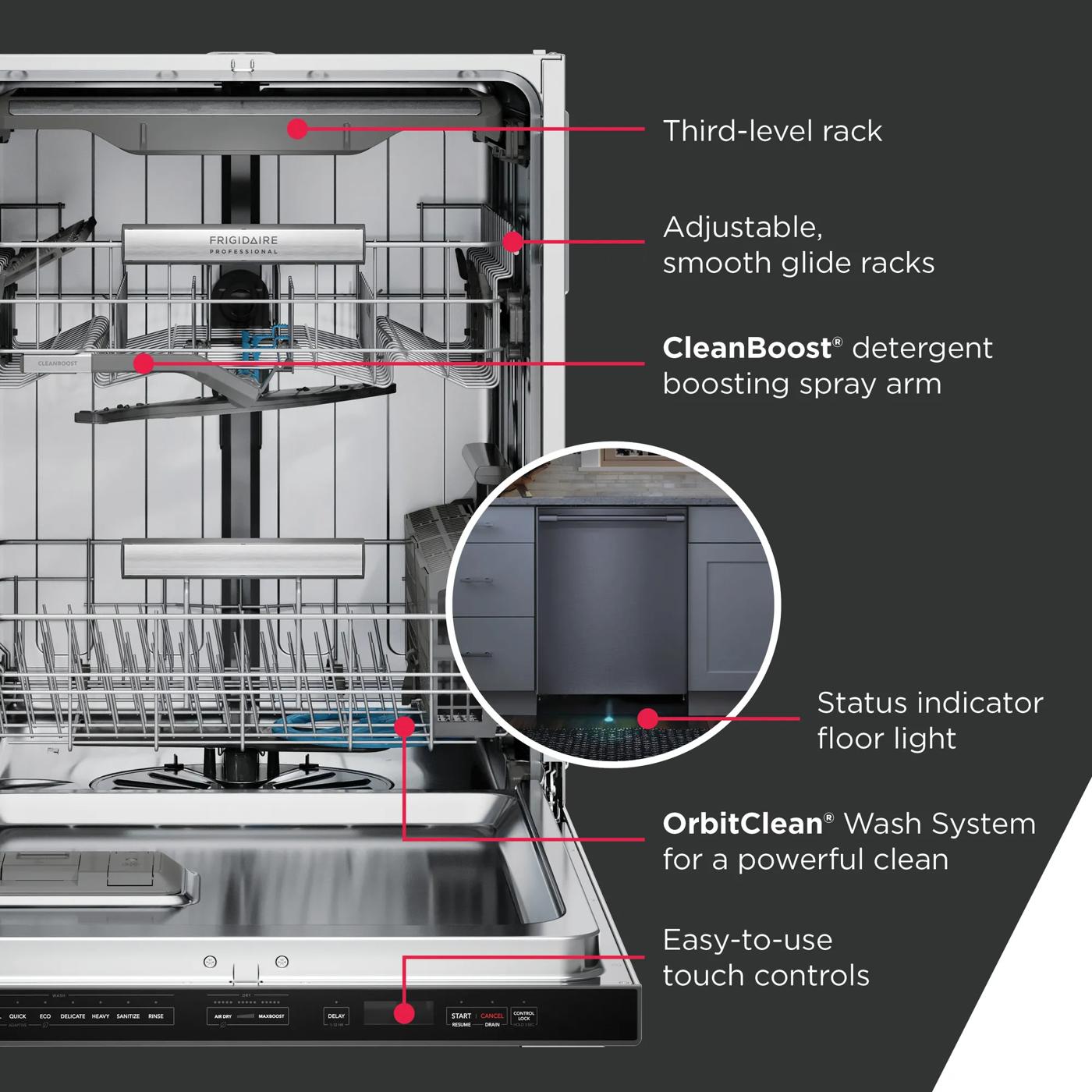 24" Stainless Steel Tub Dishwasher with CleanBoost™ and Adaptive Quick Wash