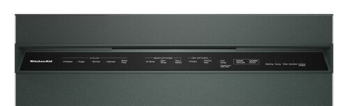 Matte black dishwasher top control panel with touch buttons from KitchenAid dishwashers and kitchen appliances collection