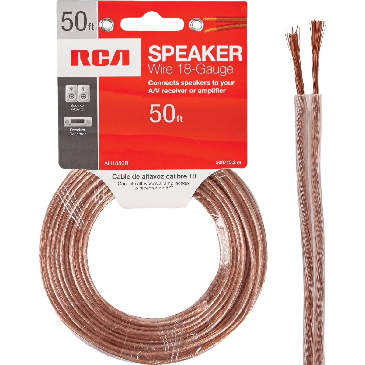 50 ft coil of 18-gauge speaker wire designed for connecting A/V equipment in electrical and home improvement projects under $50 collections