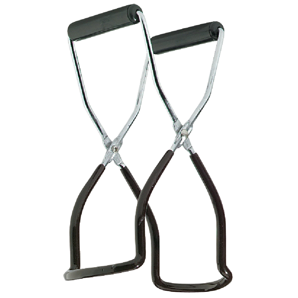 Metal jar lifter with black rubber grips for safely handling hot jars in tools and home improvement projects