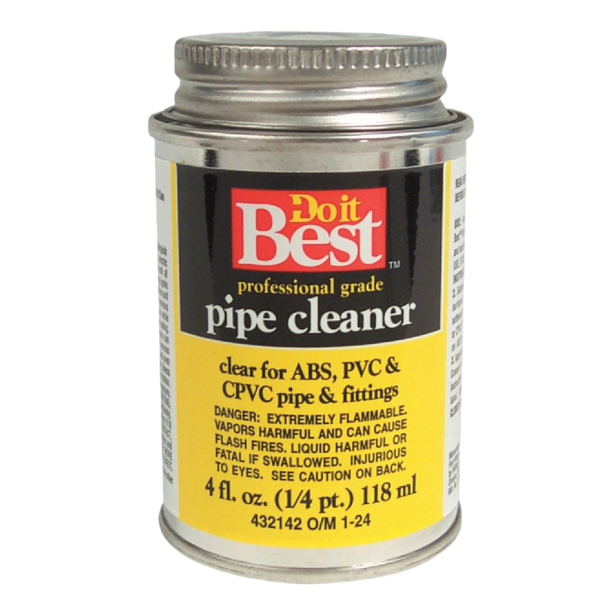 Clear 4 oz pipe cleaner for ABS, PVC, and CPVC pipes, suitable for plumbing and home improvement tasks under $50 collection