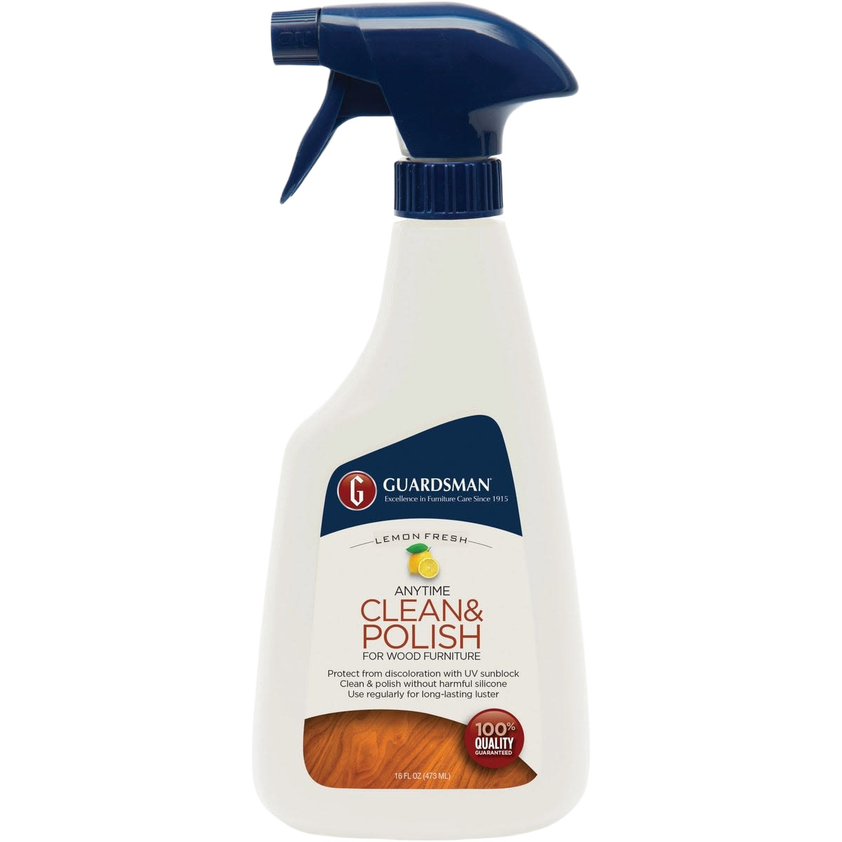 Spray bottle of lemon fresh wood cleaner and polish for furniture in cleaning supplies and furniture care collections