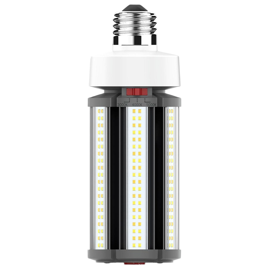 Selectable wattage LED light bulb with medium base, energy-efficient design for home and electrical lighting needs