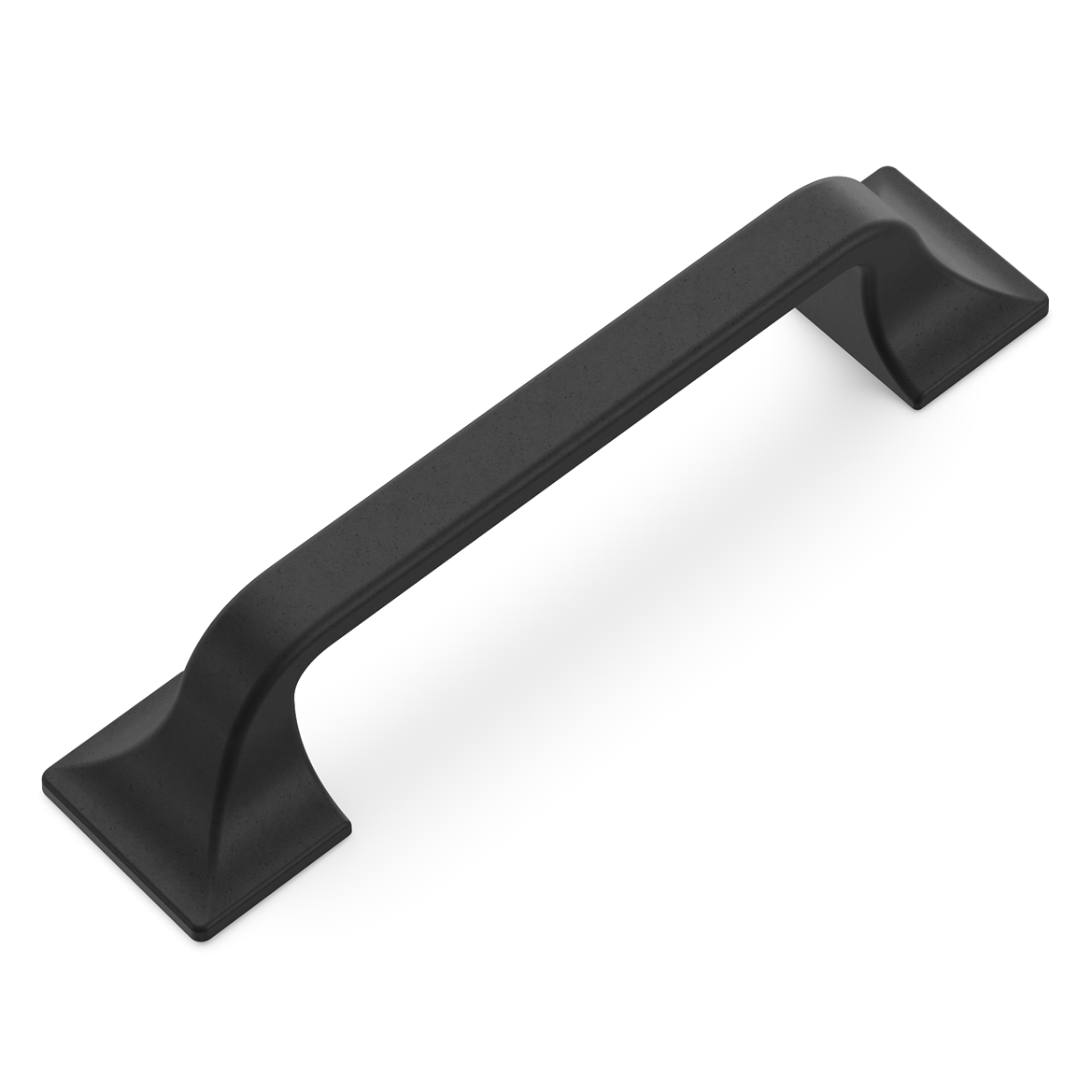 Black iron cabinet pull with smooth finish and farmhouse-inspired design for furniture hardware under $50 collection