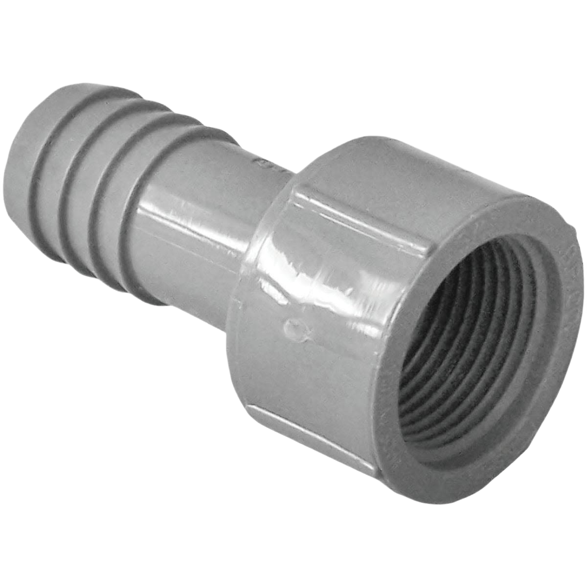 Gray polypropylene female insert hose adapter for plumbing connections in pipes and fittings under $50