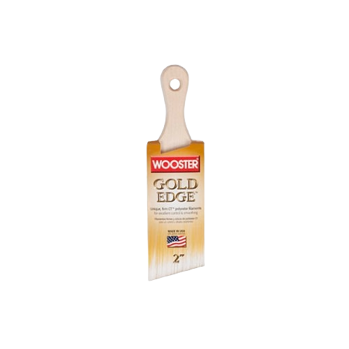 2-inch short angle sash brush with wooden handle and synthetic bristles for precise home improvement use