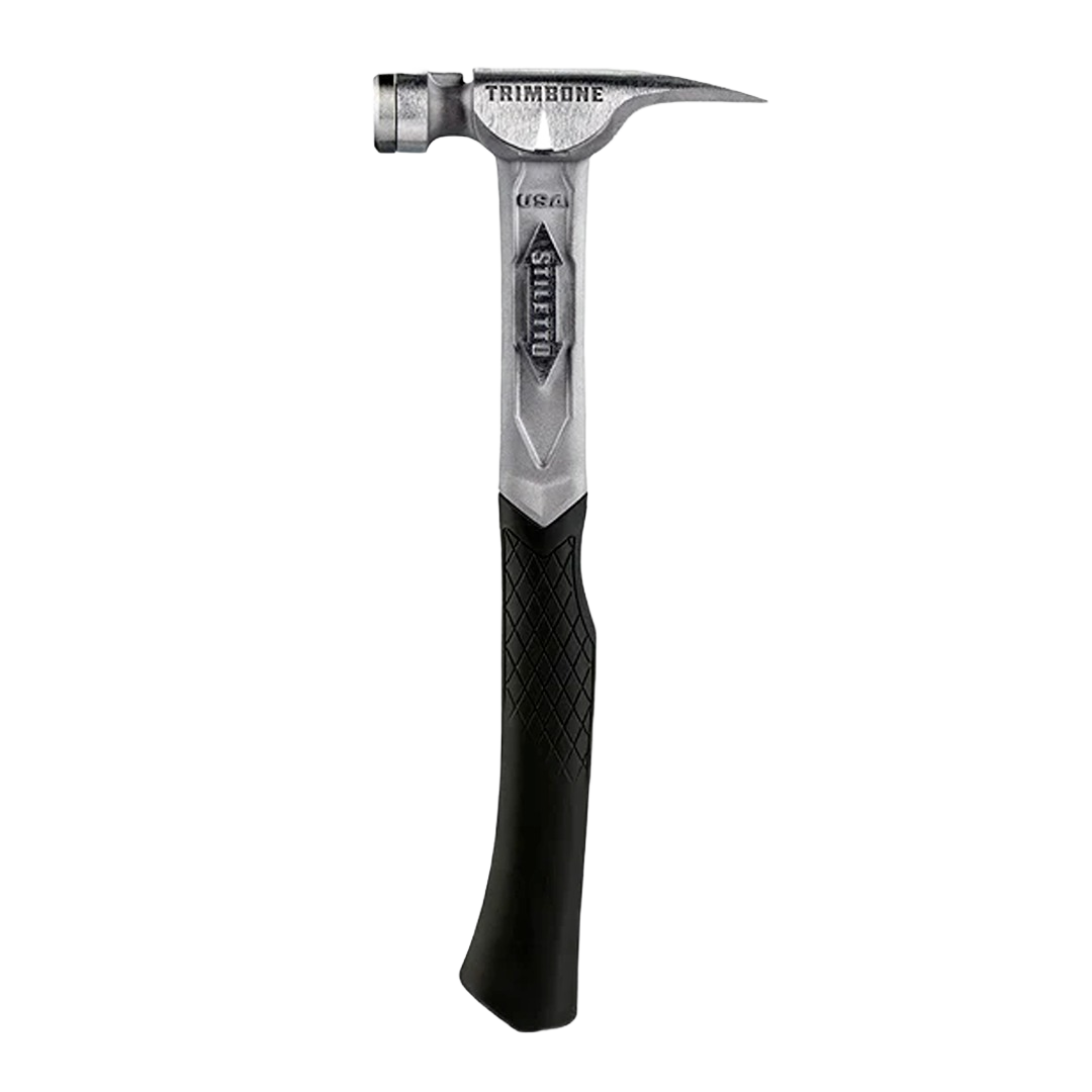 Hammer with ergonomic black replacement grip featuring diamond texture, designed for woodworking tool accessories and home improvement use