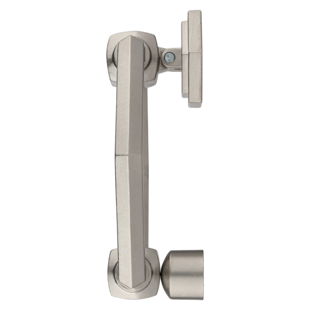 Satin nickel door knocker with durable zinc build for door accessories in home improvement and hardware collections