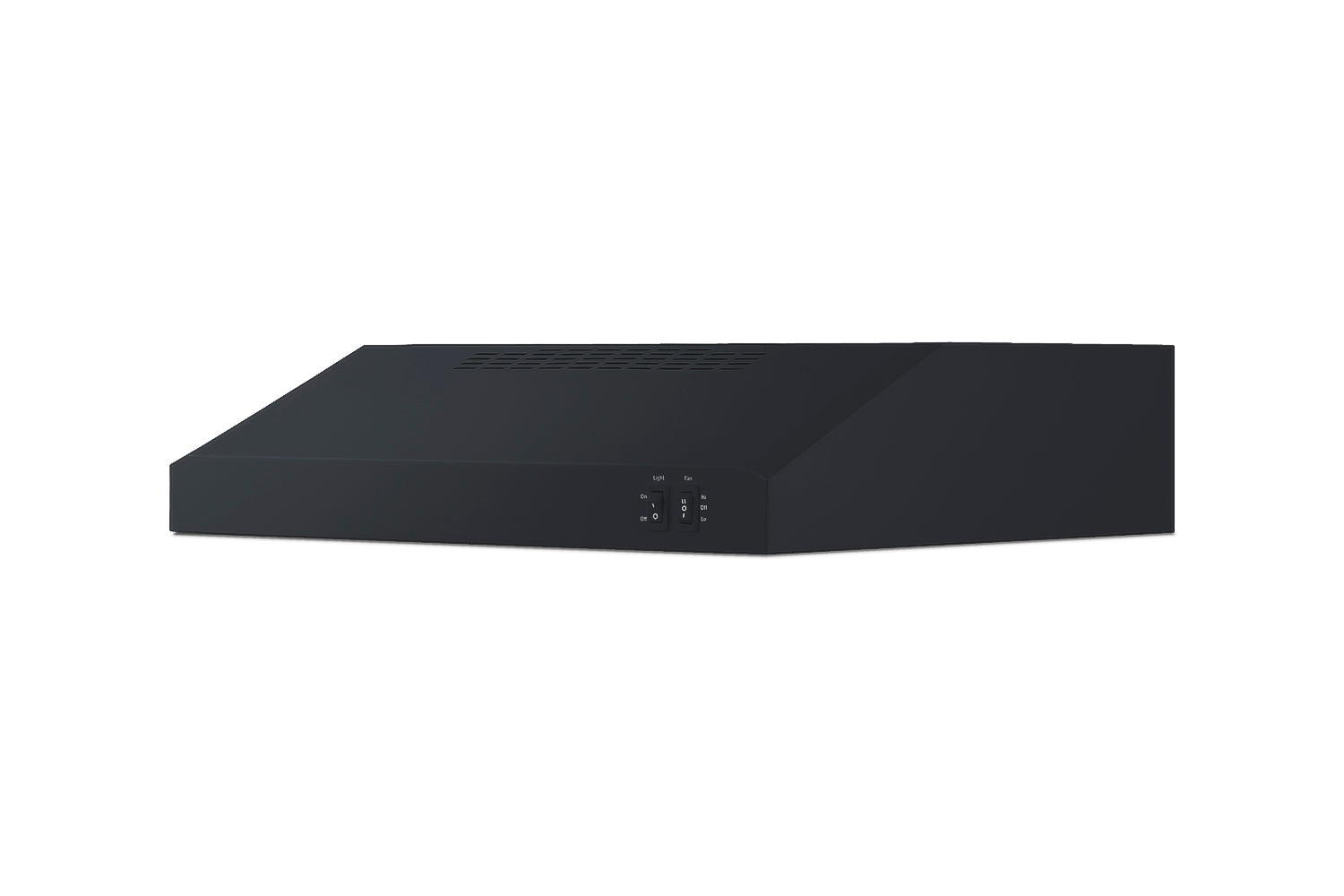 20-inch black under cabinet convertible range hood with control panel for kitchen and appliance collections