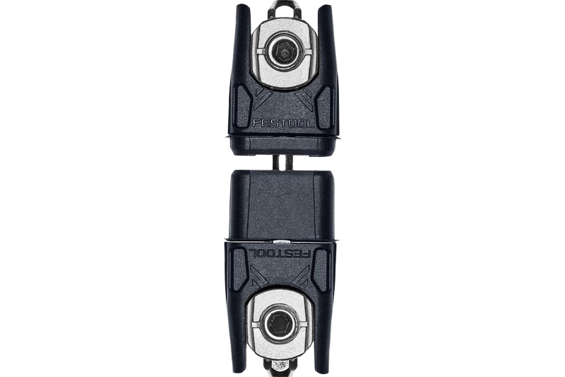 Black and metal center panel connector for woodworking tool accessories in home improvement projects