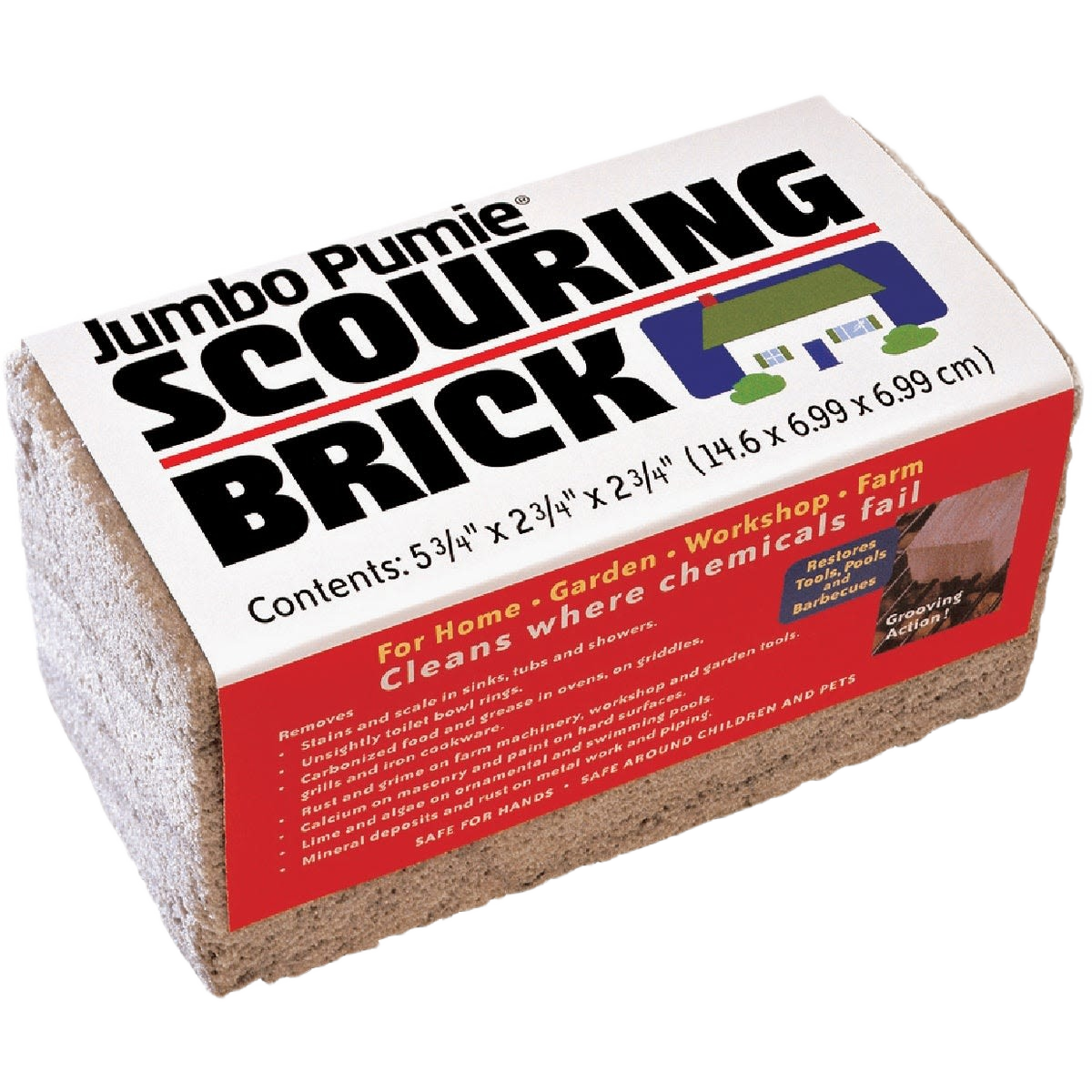 Large pumice scouring brick for tough cleaning tasks in home, garden, workshop, and farm under $50 cleaning tools collection