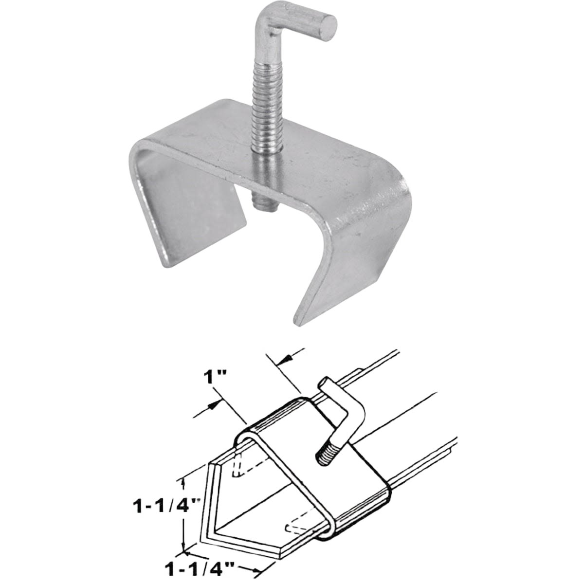 Heavy-gauge steel clamp with threaded bolt for securing bed frame rails in home improvement hardware under $50 category